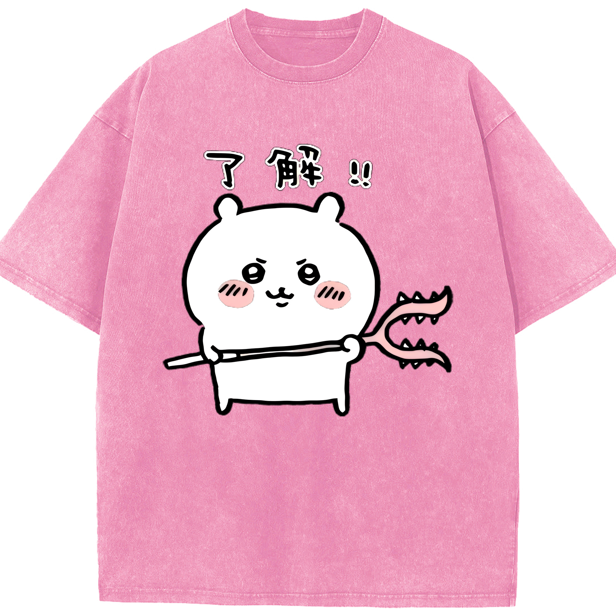（画像用） ちいかわ ちいかわ Chii-kawa chiikawa 綿100% ヴィンテージ風 半袖Tシャツ（フロントプリント）